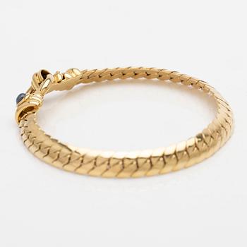 18K gold bracelet with a sapphire, Balestra Giovanni & Figli, Vicenza, Italy.