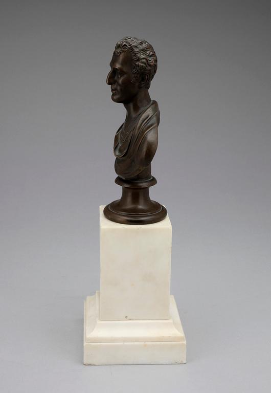 PORTRÄTTBYST, brons, 1800-talets andra hälft.