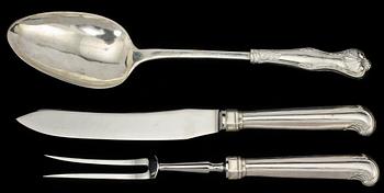RAGUSKED samt TRANCHERBESTICK, 2 st, silver, 1900-tal. Tot vikt 295 g.