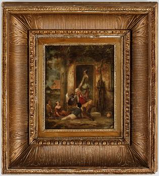 OKÄND KONSTNÄR, olja på pannå, 1800-tal.