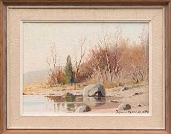 EJNAR KOHLMANN, öljy kankaalle, pingotettu levylle, signeerattu.