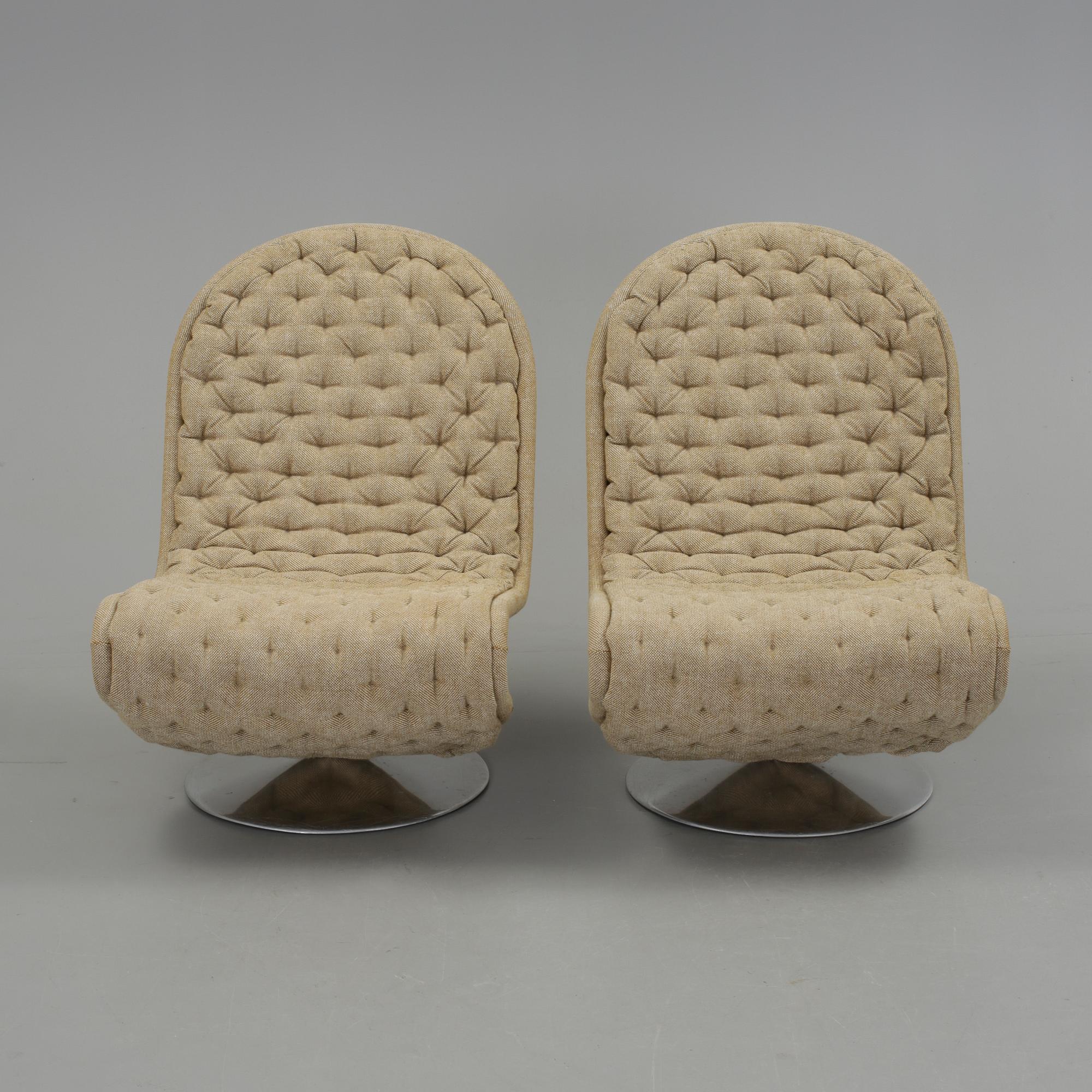 FÅTÖLJER, ett par, ur serien "System 1-2-3", Verner Panton, 1900-talets andra hälft.