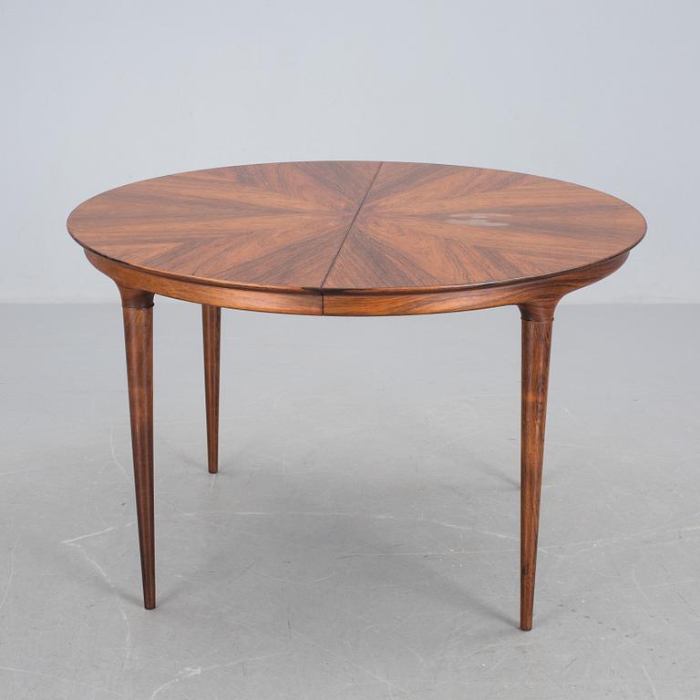 BORD, "Cortina", Svante Skogh samt STOLAR, 6 st, "VIDAR" Carl Malmsten, jakaranda, 1960-tal. CITES-intyg.