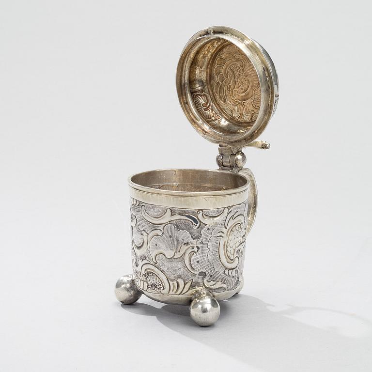 TANKARD, silver and gilt silver, Moscow 1757, Petr Semenov, weight 248 g.