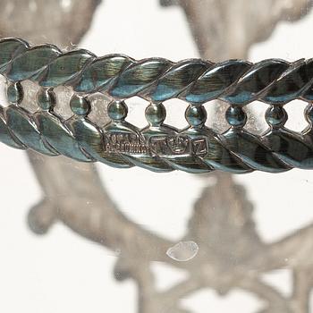 Vase, glass and silver plate, Topazio Casquinha, Portugal.