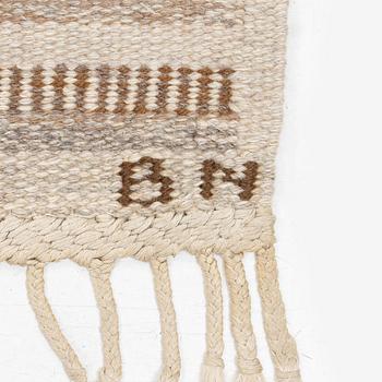 Barbro Nilsson, 'Randig med tvist, grå', flat weave, c. 266,5 x 91 cm, signed AB MMF BN.