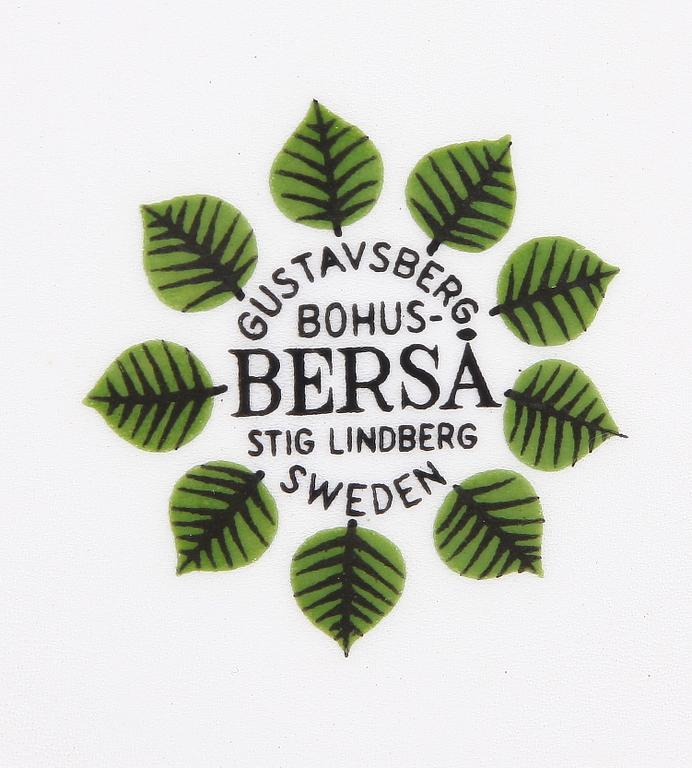 SERVISDELAR, 9 st, porslin, "Berså" Stig Lindberg Gustavsberg.