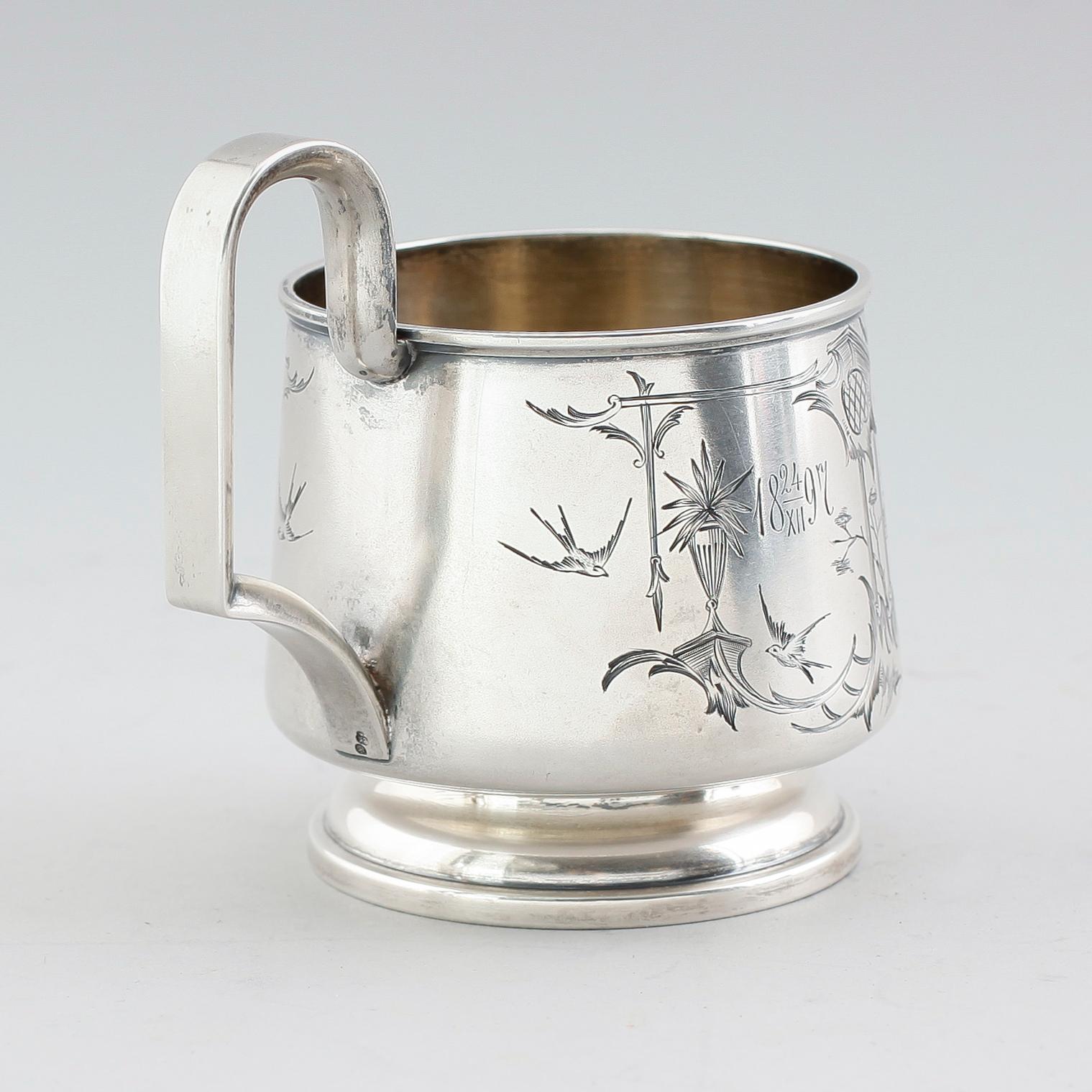 MUGG, silver, Ryssland, omkring år 1900.