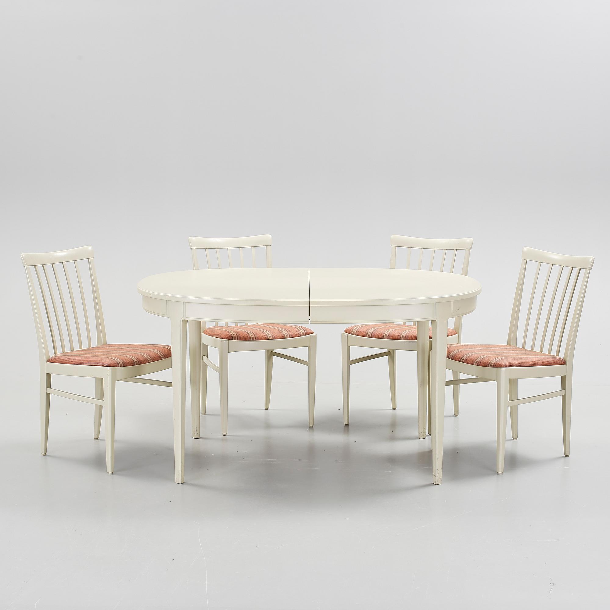 MATGRUPP, 5 delar, "Herrgården", Carl Malmsten, Bodafors, 1969.