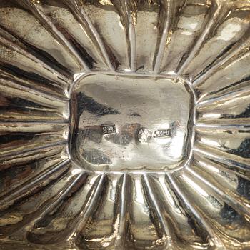 Two Russian silver salt cellars, 19th Century.