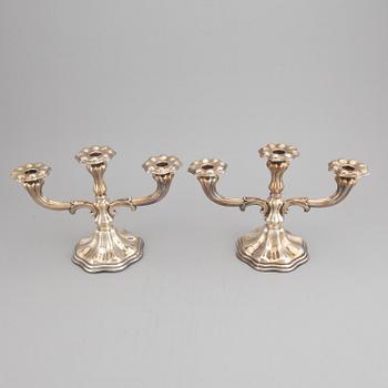 A pair of CG Hallberg silver Candelabras, 1952.