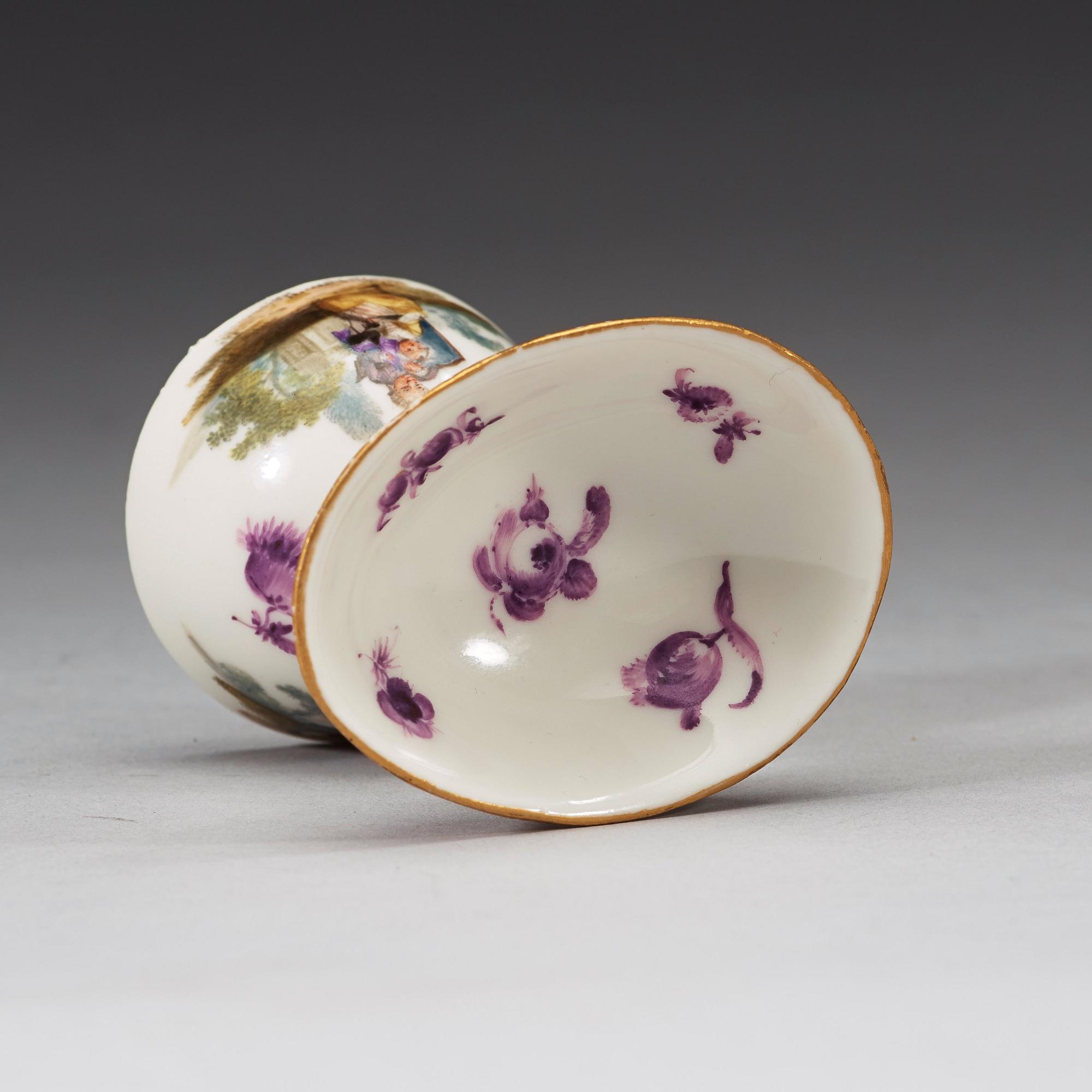 ÄGGKOPP, porslin, Meissen 1700-tal.