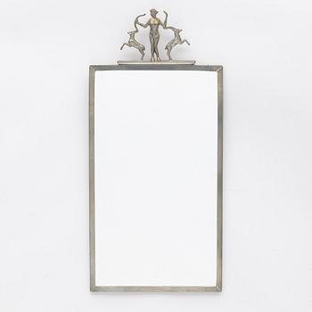A pewter frame mirror, Fabriksaktiebolaget Kronsilver, 1933.