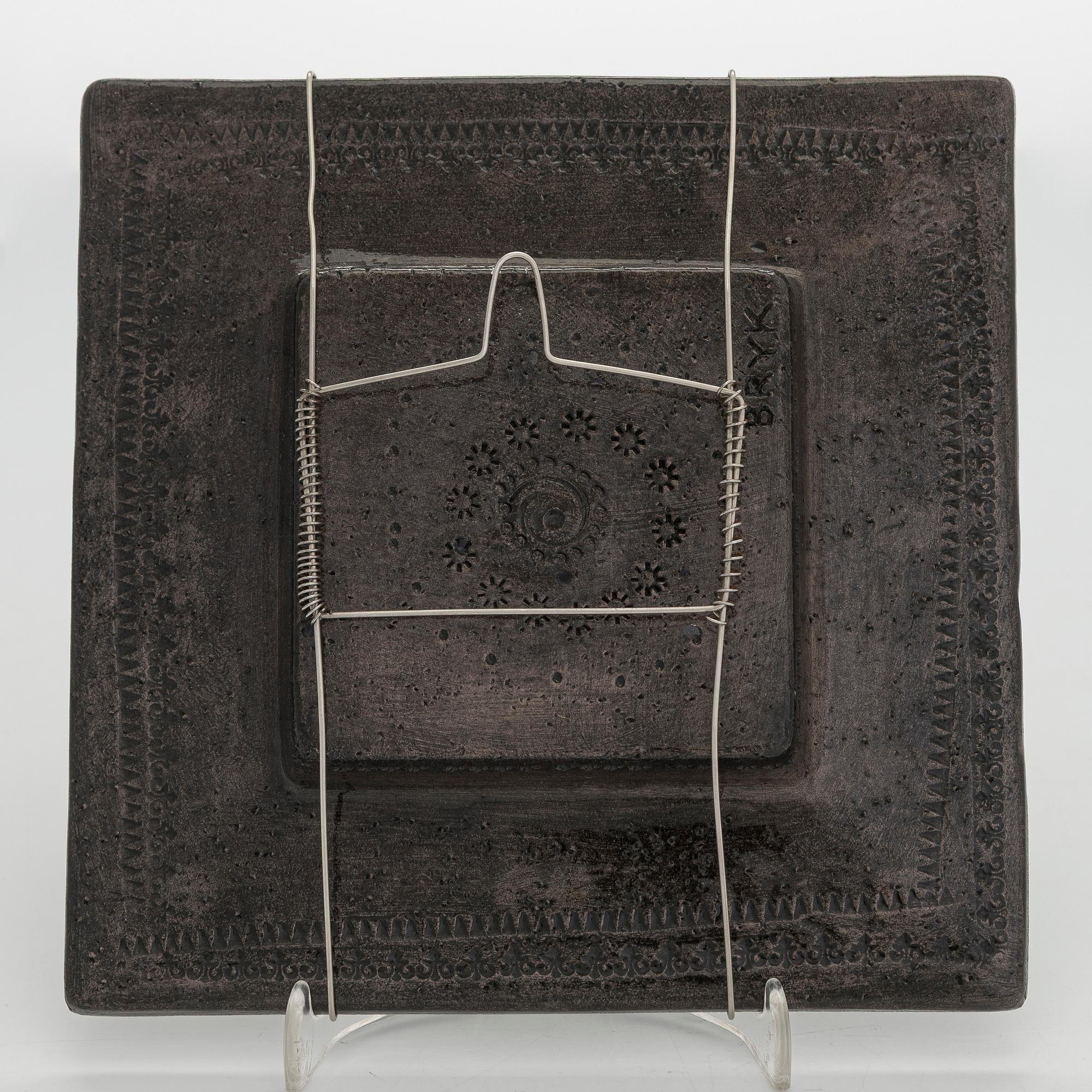 Rut Bryk, a stoneware wall relief, signed BRYK.