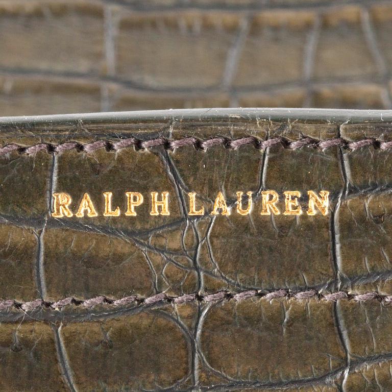 RALPH LAUREN, a green crocodile handbag, "Ricky bag".
