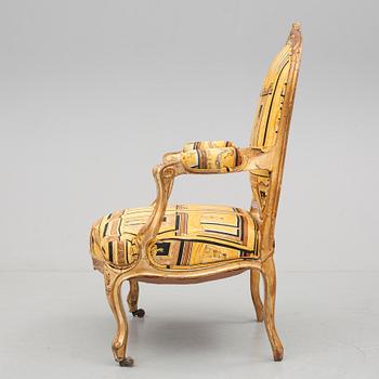 KARMSTOL, Louis XV-stil, sent 1800-tal.