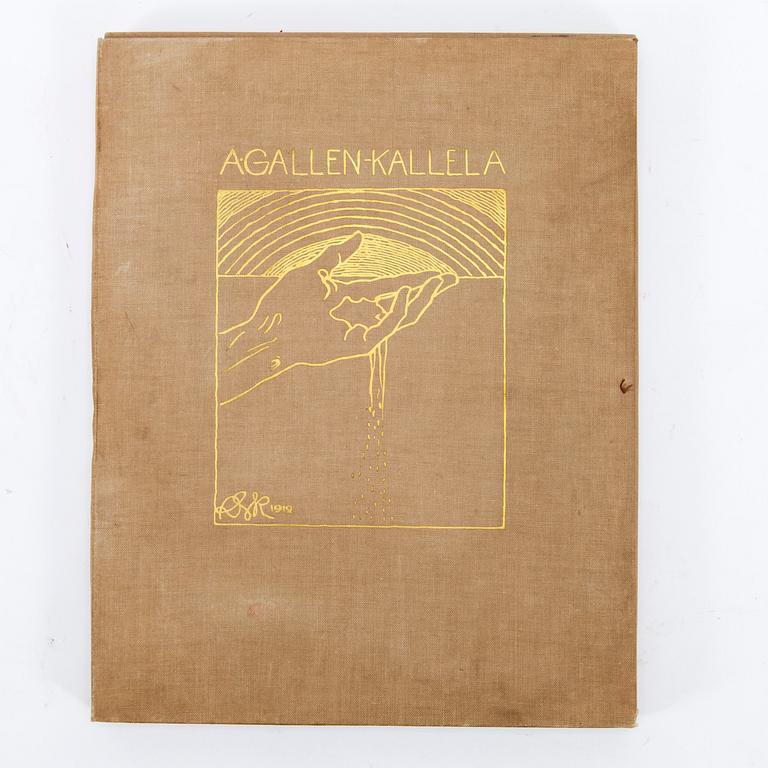 AKSELI GALLEN-KALLELA, mapp med heliogravyrer, 21 st, Werner Söderström Aktiebolag 1912.