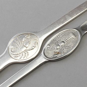 HUMMERGAFFLAR, 12 st (11+1), nysilver, 1900-talets mitt.