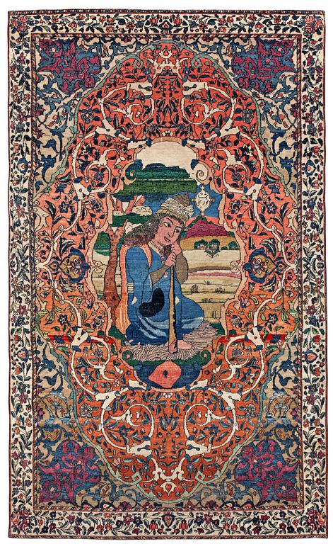 SEMIANTIK ISFAHAN FIGURAL. 214 x 127,5 cm.