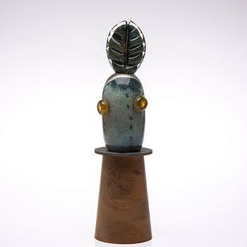 SKULPTUR, glas, sign. Tiina Nordström Iittala 1991.
