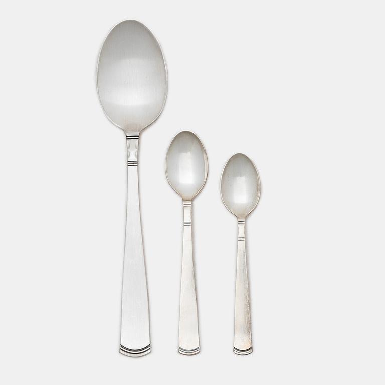 Jacob Ängman, Silver cutlery, 'Rosenholm', GAB, Stockholm and Eskilstuna, some 1962 (17 pcs).