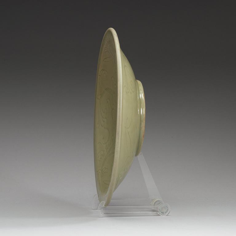 A celadon glazed dish, Ming dynasty (1368-1644).