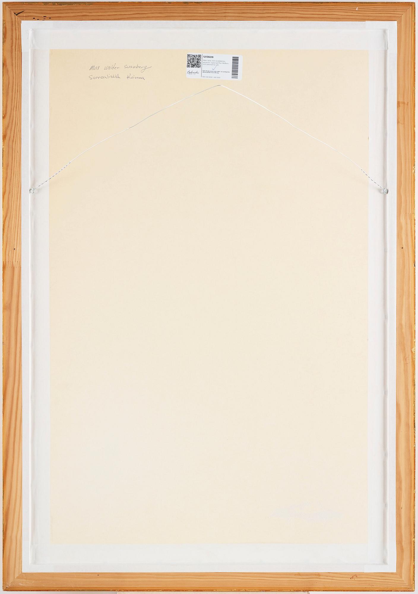 MAX WALTER SVANBERG, signed Max Walters and dated 52.