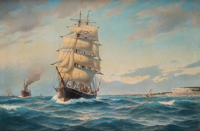 Jacob Hägg, ”Svenskt barkskepp utanför Visby” (A Swedish barque off the coast of Visby).