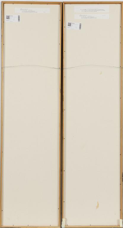 H. Du Zhenglin, två målningar, Kalligrafi, Kina, 1900-tal.