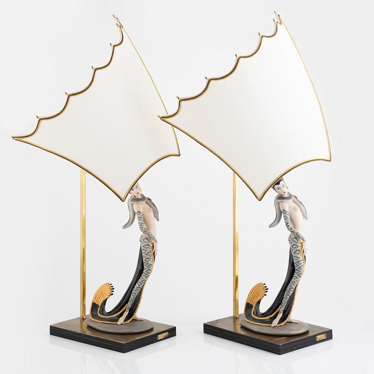 Table lamps, a pair, N Porcellana, Mario Pegoraro, Italy, 20th century.