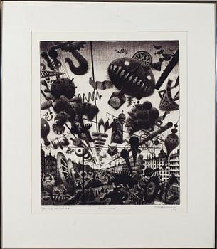 SIMO HANNULA, etsning, signerad, daterad 1969, numrerad 5/40 Tirée par l'artiste.