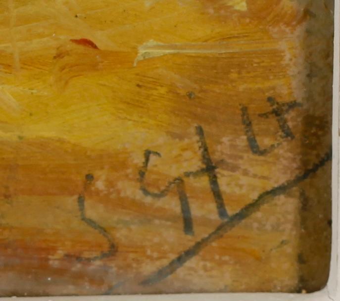 SIGRID GRANFELT, olja på pannå, signerad.