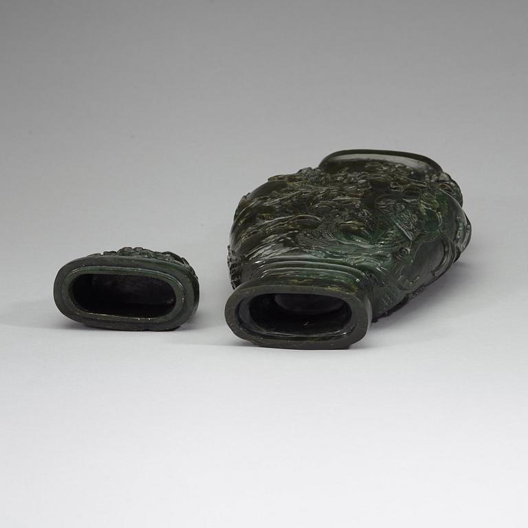 A Chinese carved stone vase, 20th Century.