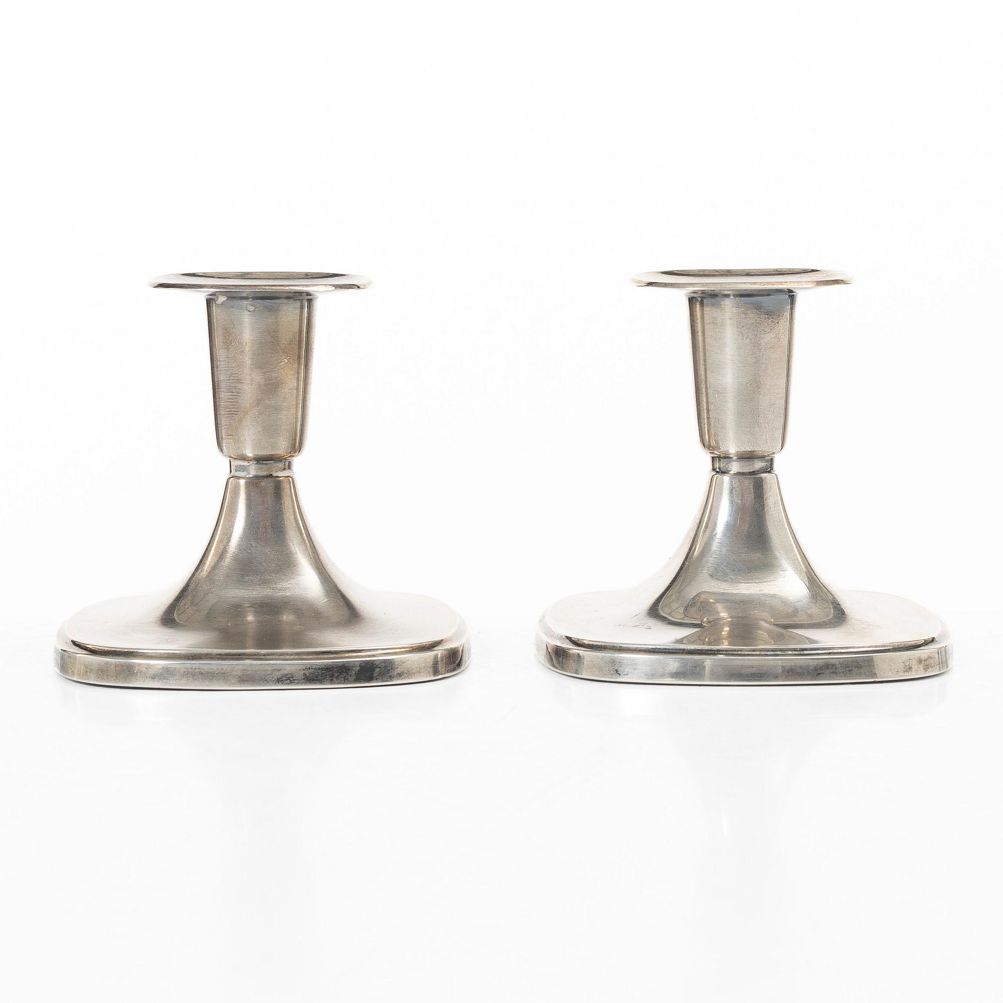 Tore Eldh, A pair of silver candle sticks, Ceson, Gothenburg, Sweden, 1968-69.