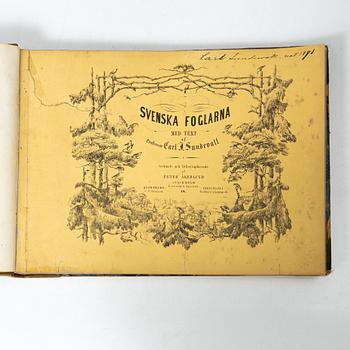 Carl J. Sundevall & Peter Åkerlund, three books, 'Svenska Foglarna'.
