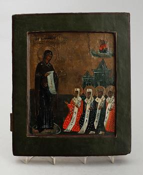 IKON, bemålat trä, sannolikt 1800-tal.