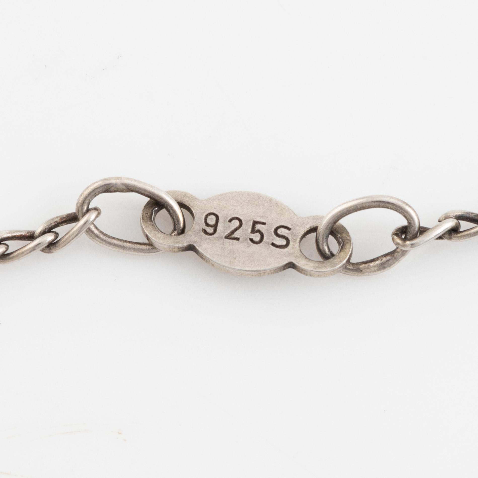 Jacqueline Rabun, pendant with chain, silver, "Cave pendant", Georg Jensen, Denmark.