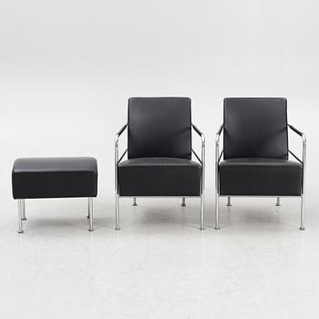 Gunilla Allard, a pair of 'Cinema' armchairs, a table and a foot stool, Lammhults.