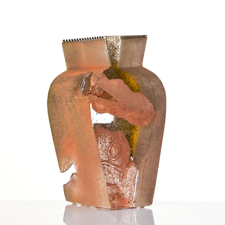 Bertil Vallien, a unique sand cast glass sculpture, Kosta Boda, Sweden.