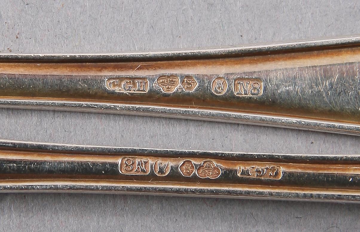 KAFFE- OCH TESKEDAR, 31 st, silver, 1930-40-tal.