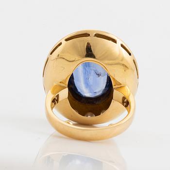 Sapphire and brilliant cut diamond cocktail ring.