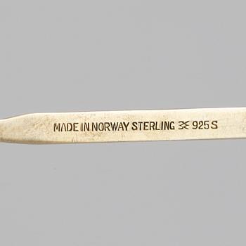 24 silver gilt and enamel coffee spoons, Norway, mid-20th century.