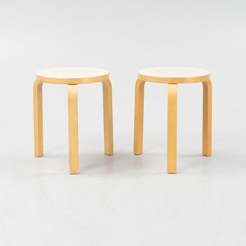 Alvar Aalto, a pair of model 60 stools, Artek, Finland.
