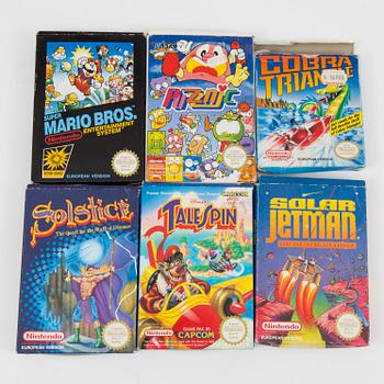 A collection of 16 Nintendo 8-bit games, Bersala, 1980/90s.
