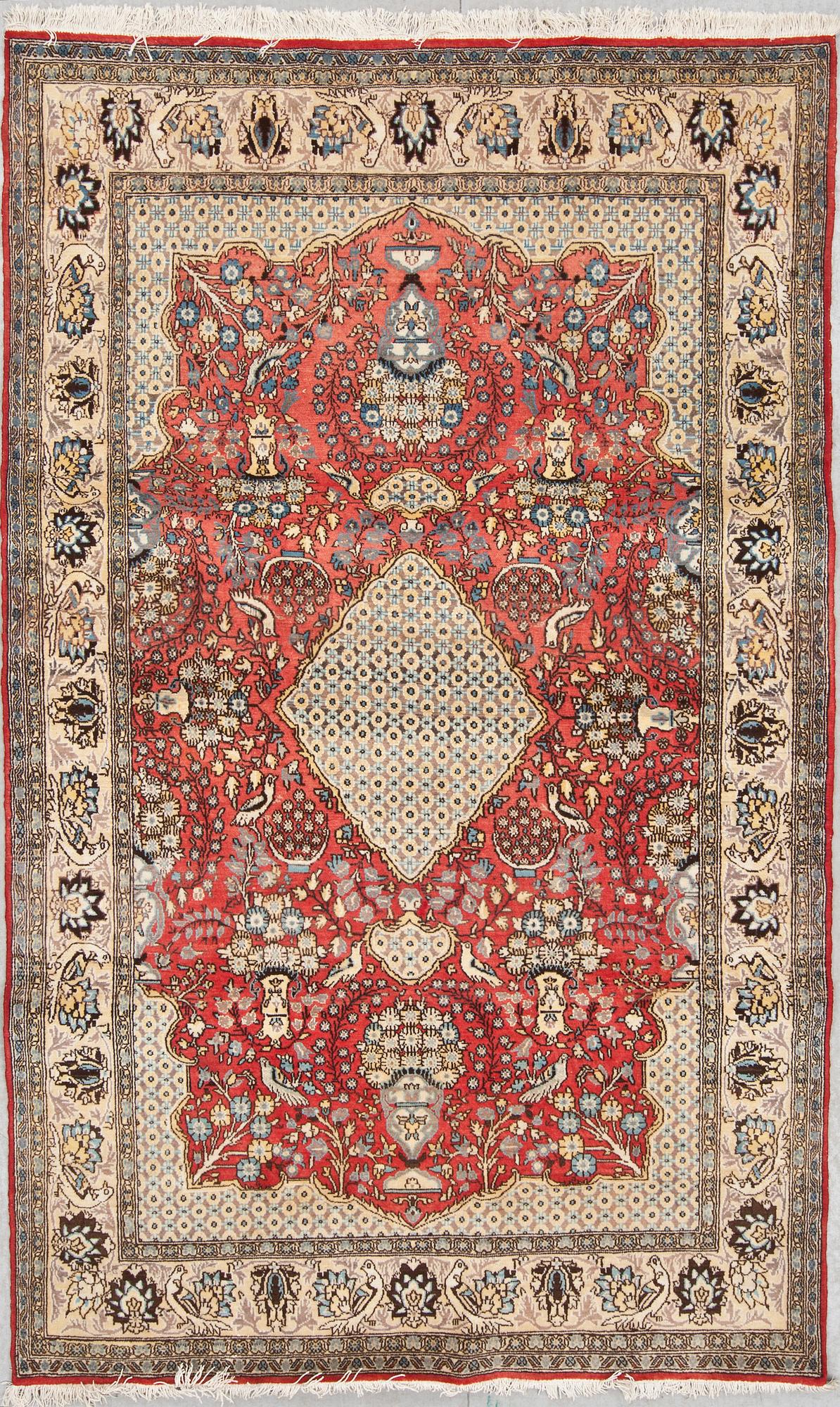 MATTA, old, Ghom, part silk, figural, ca 248 X 153 cm.