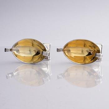 A pair of Swedish early 19th century silver salt-cellars, marks of Pehr Zethelius, Stockholm 1805.