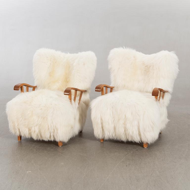 Armchairs a pair, 1950s-1960s.