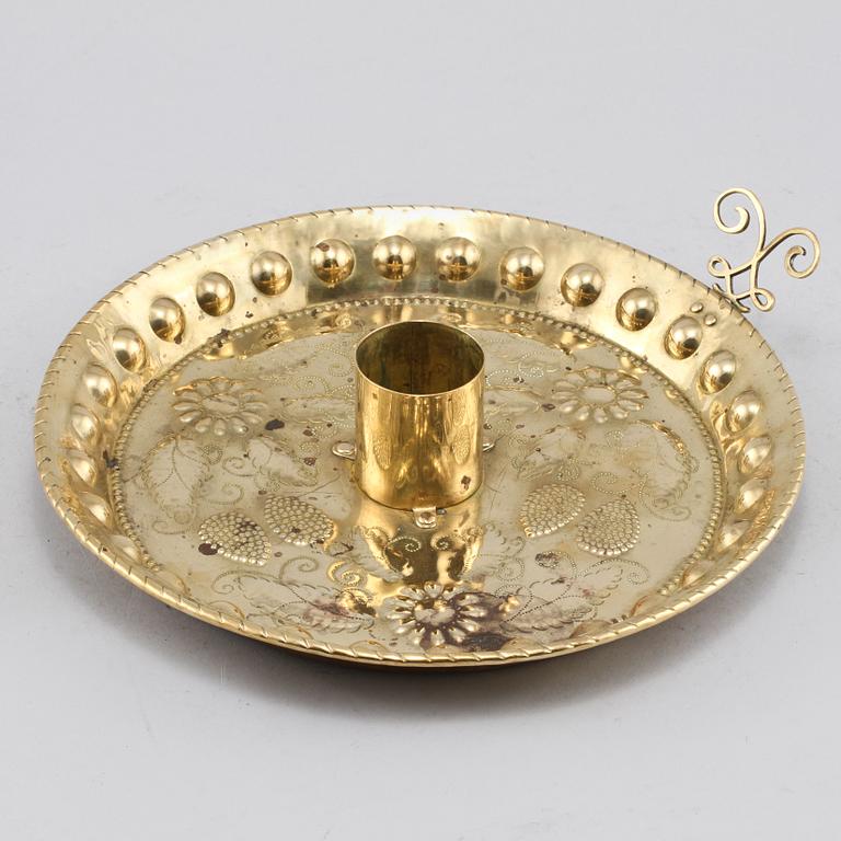 LJUSSTAKE, mässing, omkring 1900.