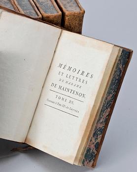 BOKVERK, 13 vol, "Mémoires pour servir a l Histoire de Madame de Maintenon...", av de la Beaumelle, Mastricht 1778.