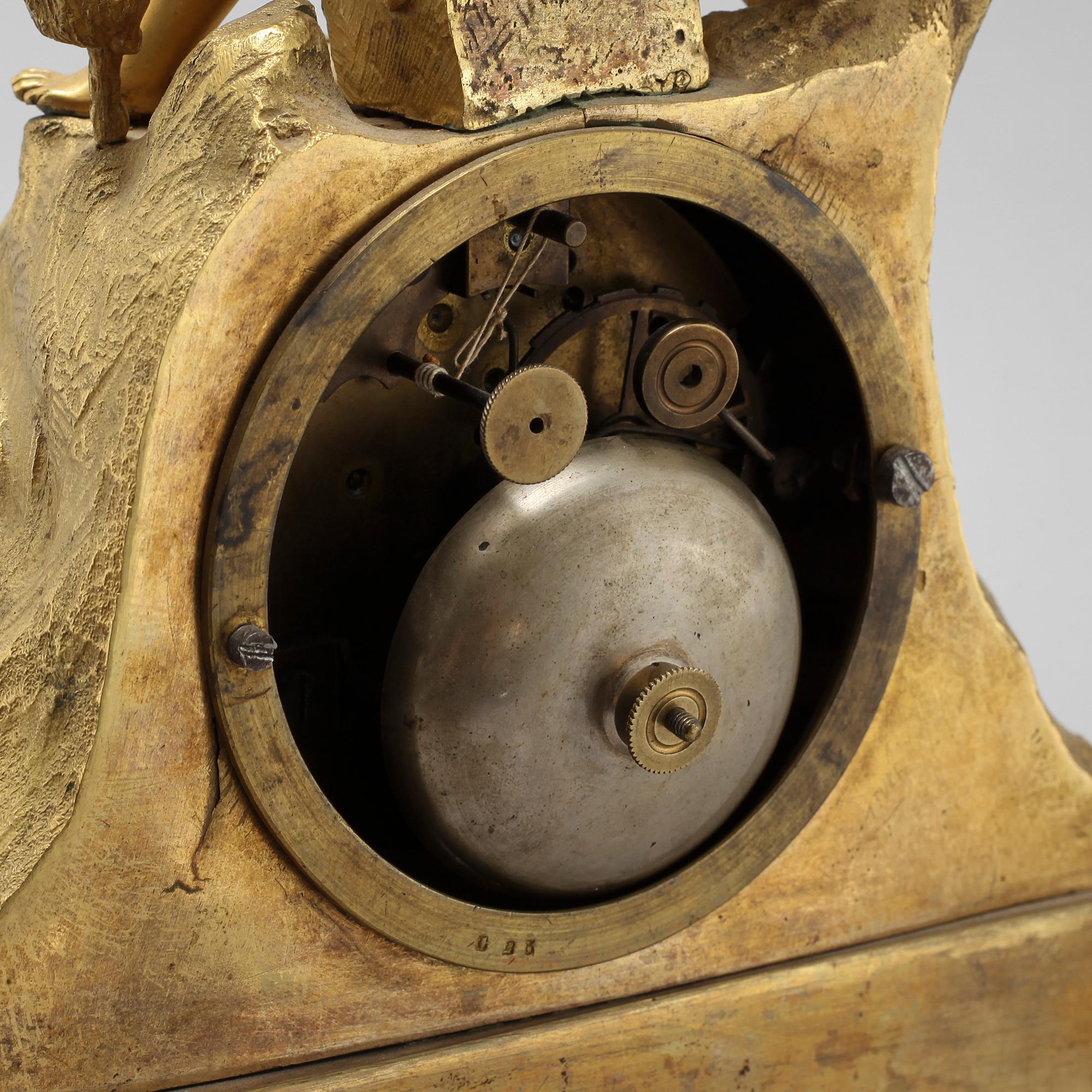 A late Empire table clock, clockwork marked "Japy Freres", made in the mid/second half of the 20th century.